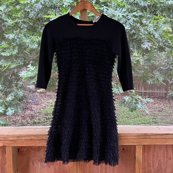 Twinset Simona Barbieri Girl's Black Ruffled Party Dress Size 14 - Picture 1 of 10